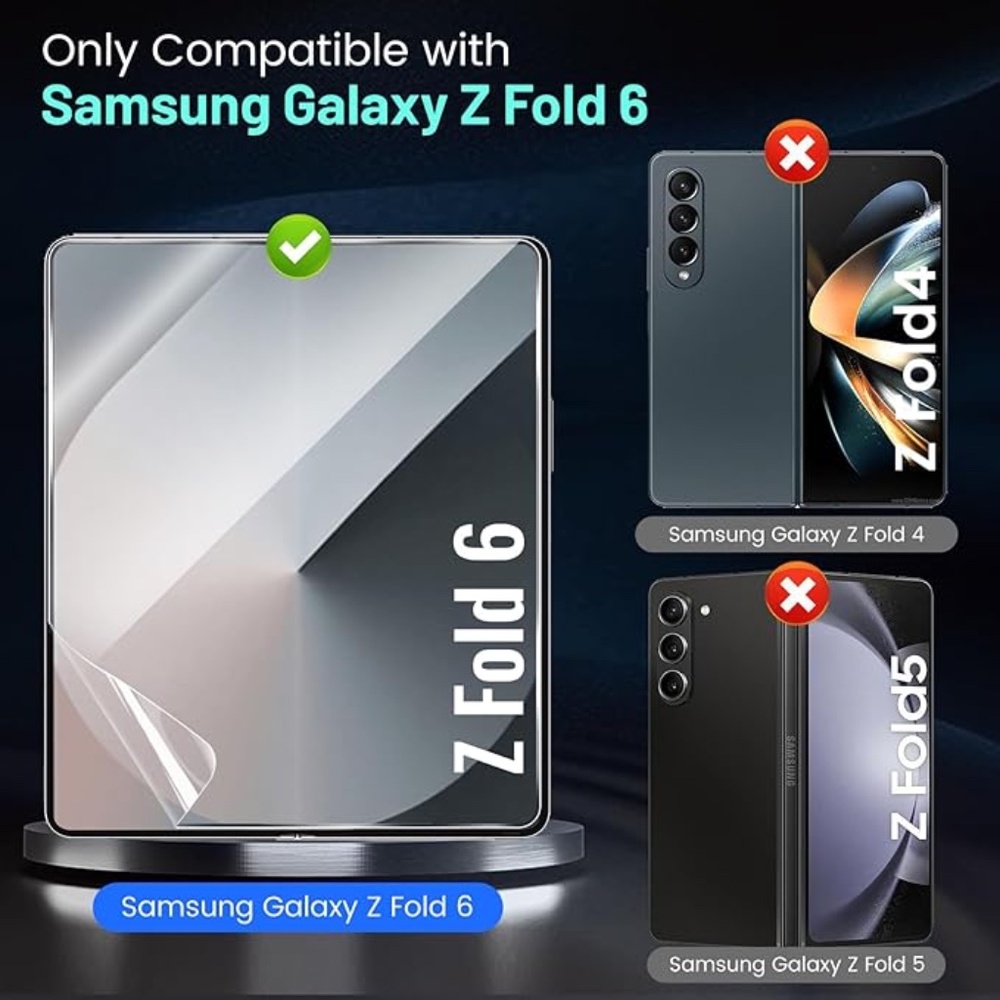 New Samsung Galaxy Z Fold 6 Screen Protector, 2 Pack - Picture 2 of 6